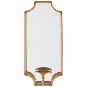 Metal Frame Wall Sconce with Cut Corner Design, Gold