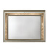 Contemporary Wall Mirror with LED and Accent Details, Gold and Brown
