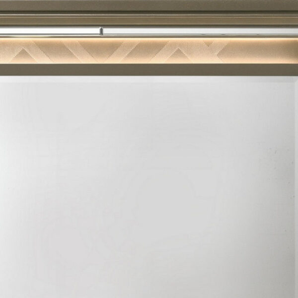 Contemporary Wall Mirror with LED and Accent Details, Gold and Brown