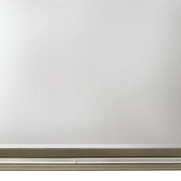 Contemporary Wall Mirror with LED and Accent Details, Gold and Brown