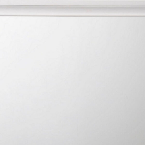 Wooden Rectangular Wall Mirror with Beveled Edges, White