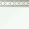 Wooden Raised Geometric Pattern Frame Mirror with Beveled Edges, Silver