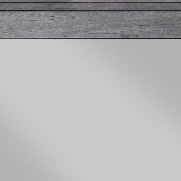 Traditional Wooden Wall Mirror with Rustic Style, Gray