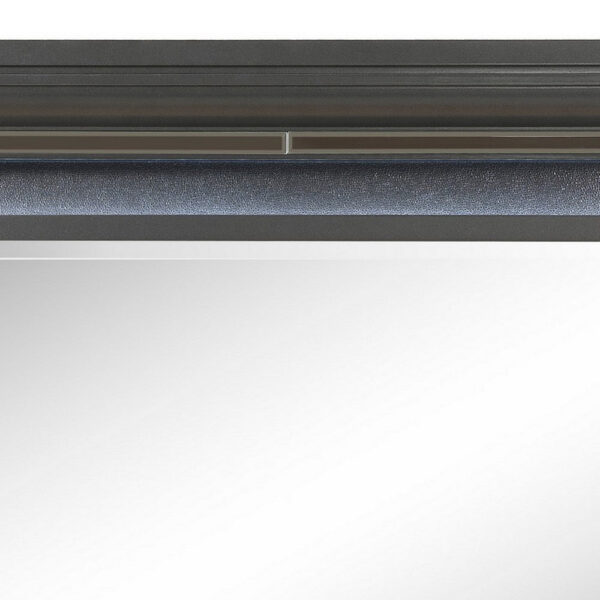 Wall Mirror with Mirror Accent and Beveled Edges, Gray