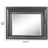 Wall Mirror with Mirror Accent and Beveled Edges, Gray