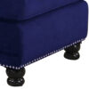 46 Inches Nailhead Trim Velvet Upholstered Ottoman, Blue