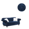 77 Inches Nailhead Trim Velvet Loveseat with Crystal Tufting, Blue