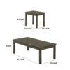 3 Piece Transitional Coffee Table and End Table with Block Legs, Gray