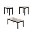 3 Piece Coffee Table and End Table with Faux Marble Top, Black and White