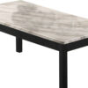 3 Piece Coffee Table and End Table with Faux Marble Top, Black and White