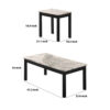 3 Piece Coffee Table and End Table with Faux Marble Top, Black and White