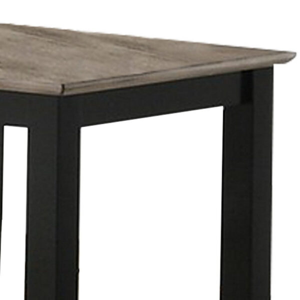 Wooden End Table with One Open Shelf, Black and Gray