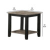 Wooden End Table with One Open Shelf, Black and Gray