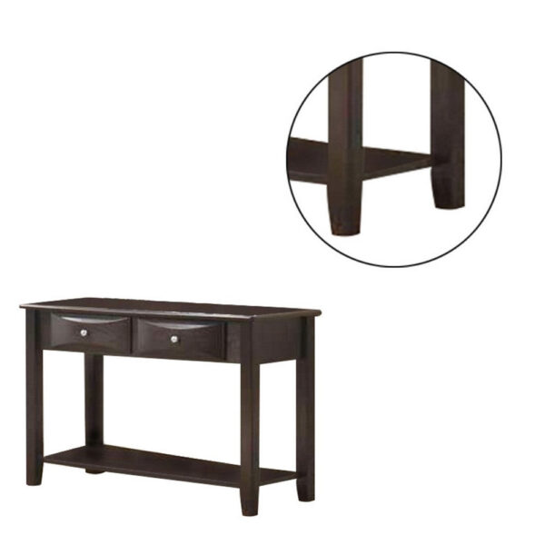 Wooden Console Table with 2 Spacious Drawers, Brown