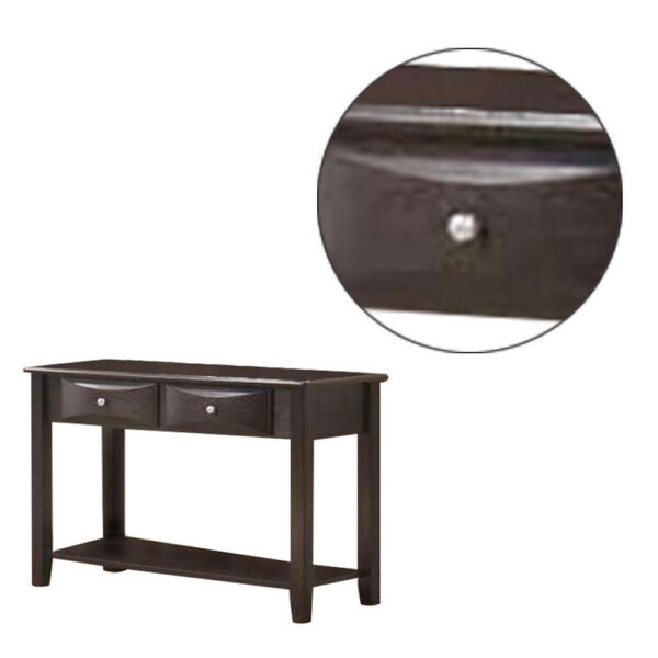 Wooden Console Table with 2 Spacious Drawers, Brown