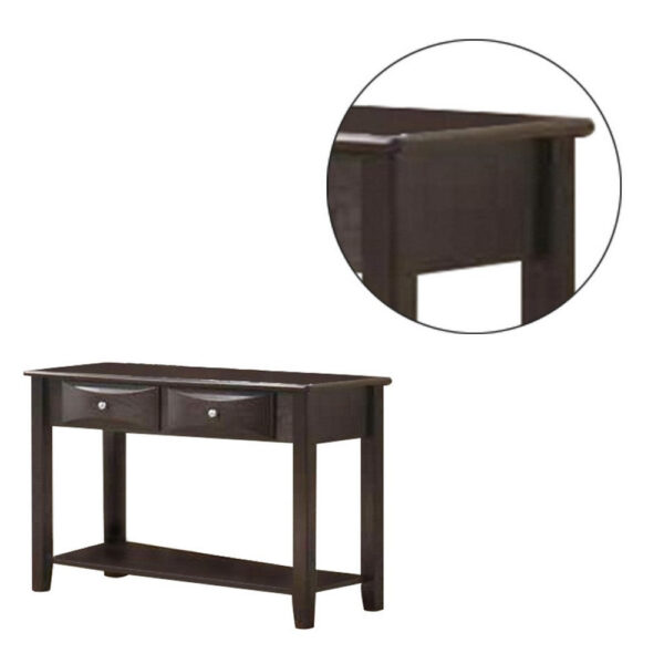 Wooden Console Table with 2 Spacious Drawers, Brown