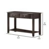 Wooden Console Table with 2 Spacious Drawers, Brown