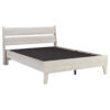 Wooden Twin Platform Bed with Grains, Off White