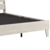 Wooden Twin Platform Bed with Grains, Off White
