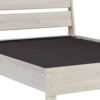 Wooden Twin Platform Bed with Grains, Off White