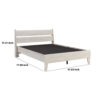 Wooden Twin Platform Bed with Grains, Off White
