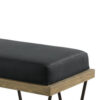 Leatherette Padded Bench with Hairpin Legs, Gray