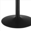 30 Inch Round Wooden Top Modern Dining Table, Black and Brown