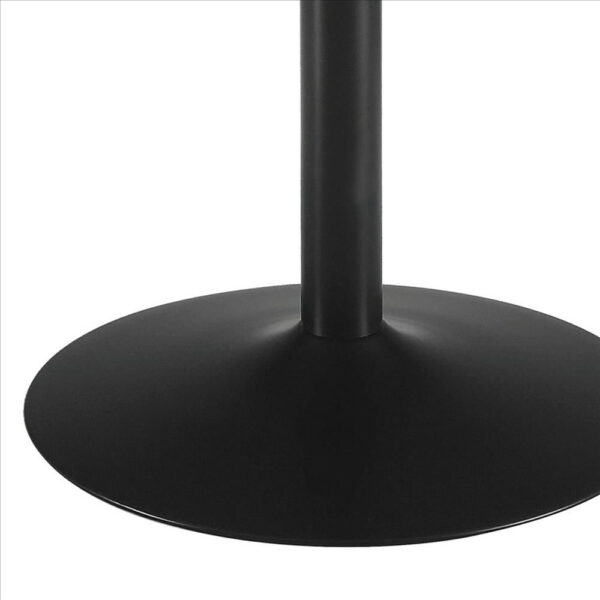 30 Inch Round Wooden Top Modern Dining Table, Black and Brown