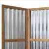 Industrial 3 Panel Foldable Screen with Corrugated Design,Silver and Brown