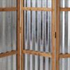 Industrial 3 Panel Foldable Screen with Corrugated Design,Silver and Brown