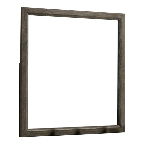 35 Inch Transitional Style Wooden Frame Mirror, Gray