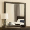 35 Inch Transitional Style Wooden Frame Mirror, Gray