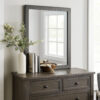 32 Inch Transitional Style Wooden Frame Mirror, Gray