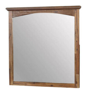 37 Inch Transitional Style Wooden Frame Mirror, Dark Oak