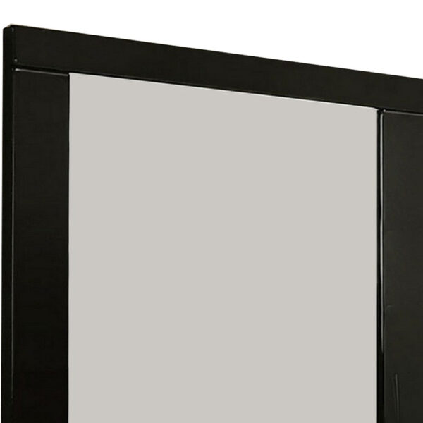 Cari 37 Inch Rectangular Mirror with Wooden Frame, Black
