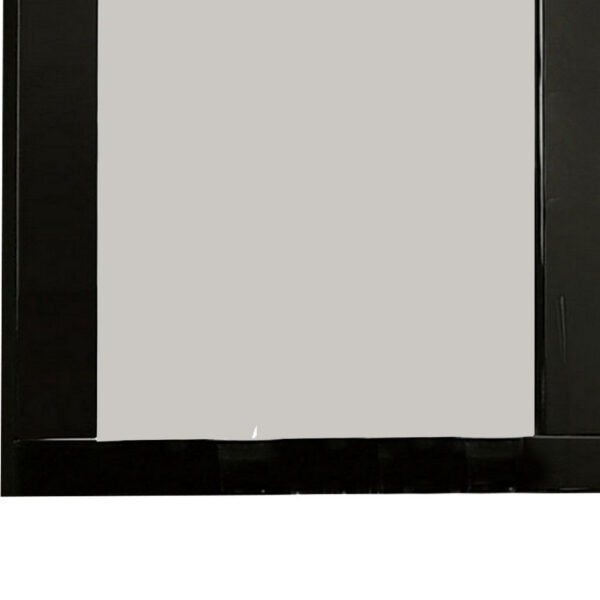 Cari 37 Inch Rectangular Mirror with Wooden Frame, Black