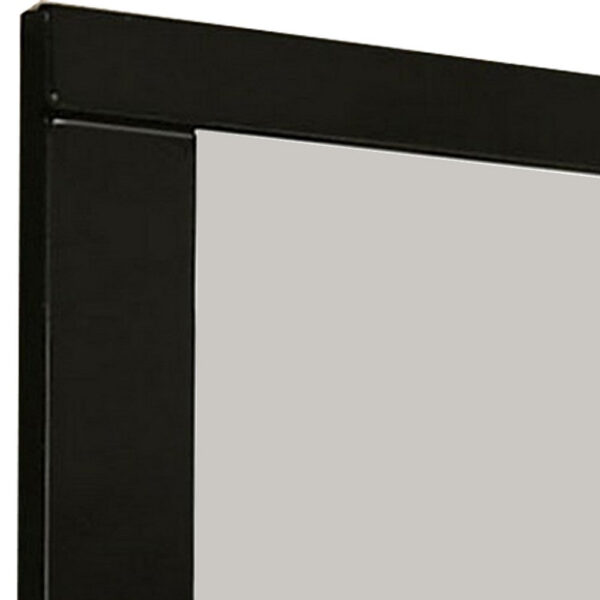 Cari 37 Inch Rectangular Mirror with Wooden Frame, Black
