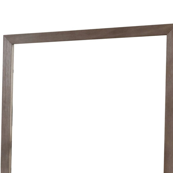 36 Inch Mirror with Rectangular Wooden Frame, Brown