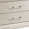 2 Drawer Nightstand with Acrylic Feet and Crystal Accents, Silver