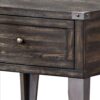 1 Drawer Wooden End Table with Metal Angled Legs, Brown