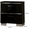150220266991678e04263.jpeg Cari Two Drawer Nightstand with USB Charger, Chrome, Black