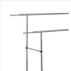 Dual Bar Tubular Metal Frame Garment Rack with Casters, Chrome