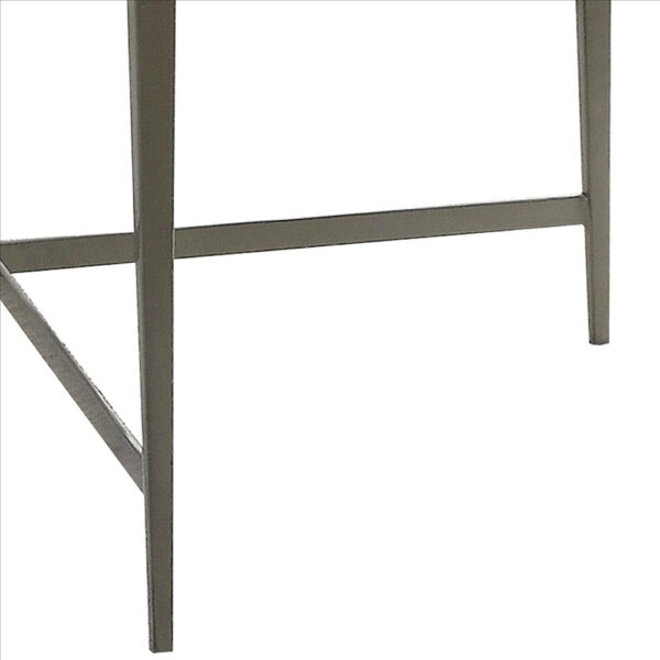 150220266991680200fb5.jpeg Round Glass Top Coffee Table with X Support Metal Base, Silver