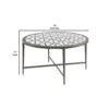 150220266991680765a35.jpeg Round Glass Top Coffee Table with X Support Metal Base, Silver
