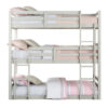 Twin Size 3 Tier Wooden Bunk Bed with Ladder, White