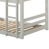 Twin Size 3 Tier Wooden Bunk Bed with Ladder, White
