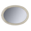 Oval Shaped Wooden Mirror with Molded Details, Antique White