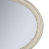 Oval Shaped Wooden Mirror with Molded Details, Antique White