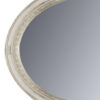 Oval Shaped Wooden Mirror with Molded Details, Antique White