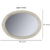 Oval Shaped Wooden Mirror with Molded Details, Antique White